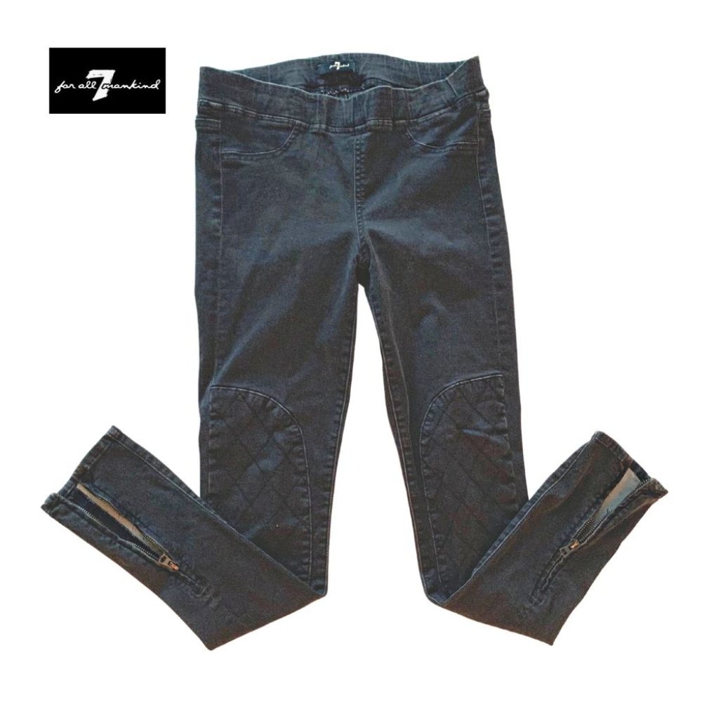 Vintage 7 for all mankind Skinny MidRise Pull Up Jeans Black size 28 NWOT